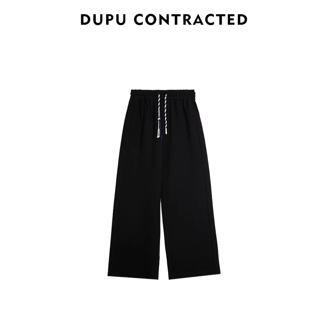 DUPU CONTRACTED 390g宽舒双面罗马布撞色腰绳休闲卫裤