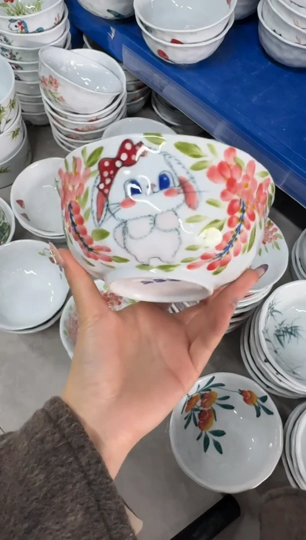 瓷片景德镇高温陶瓷食品级手绘釉中彩-捏捏碗