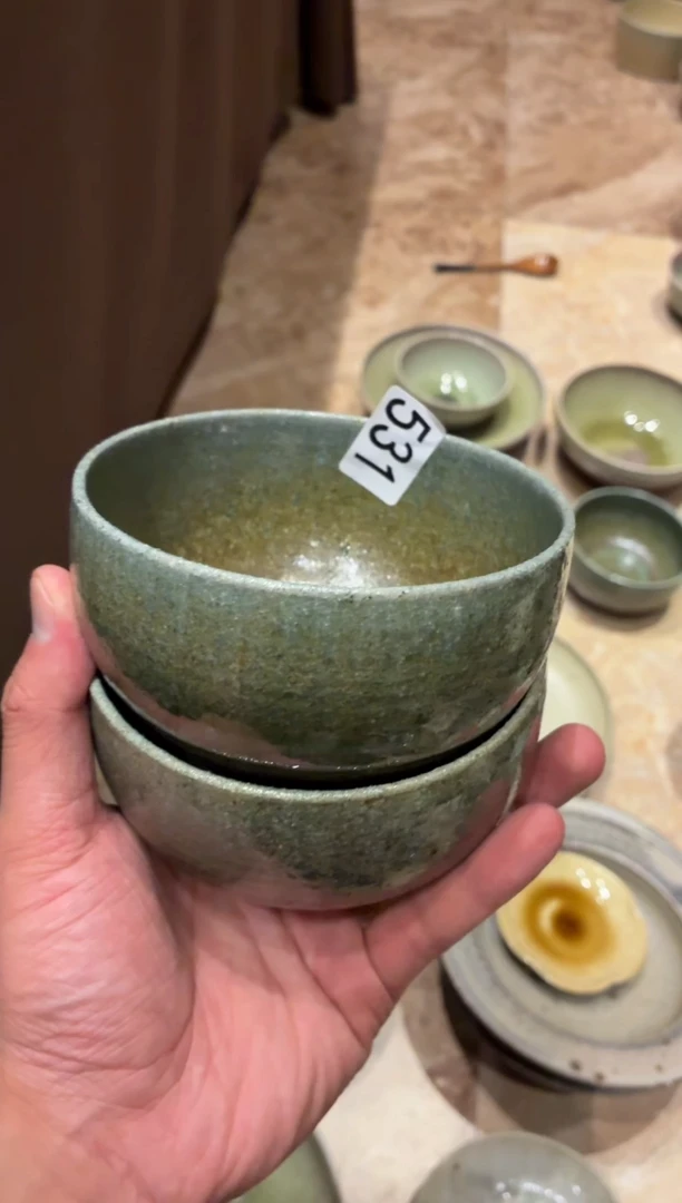 瓷片?*️531   绿色小碗2个