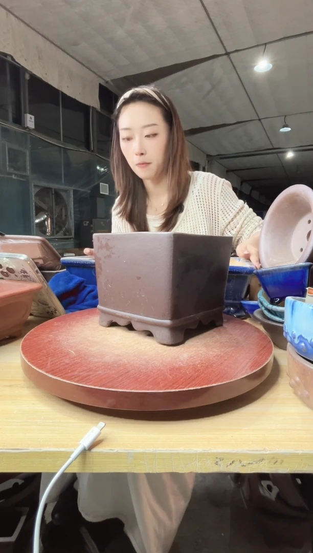紫砂花盆浅草紫砂花盆微瑕