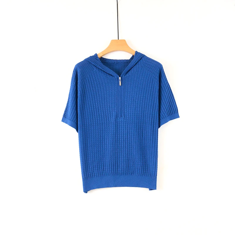 天山【100桑蚕丝】可机洗夏季针织衫女百搭宽松上衣-YTNL5640T