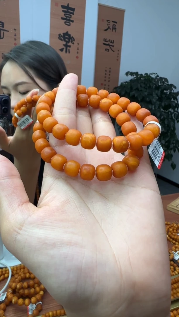 手串琥珀未镶嵌  琥珀蜜蜡老型手串9mm+ 多样性发其一