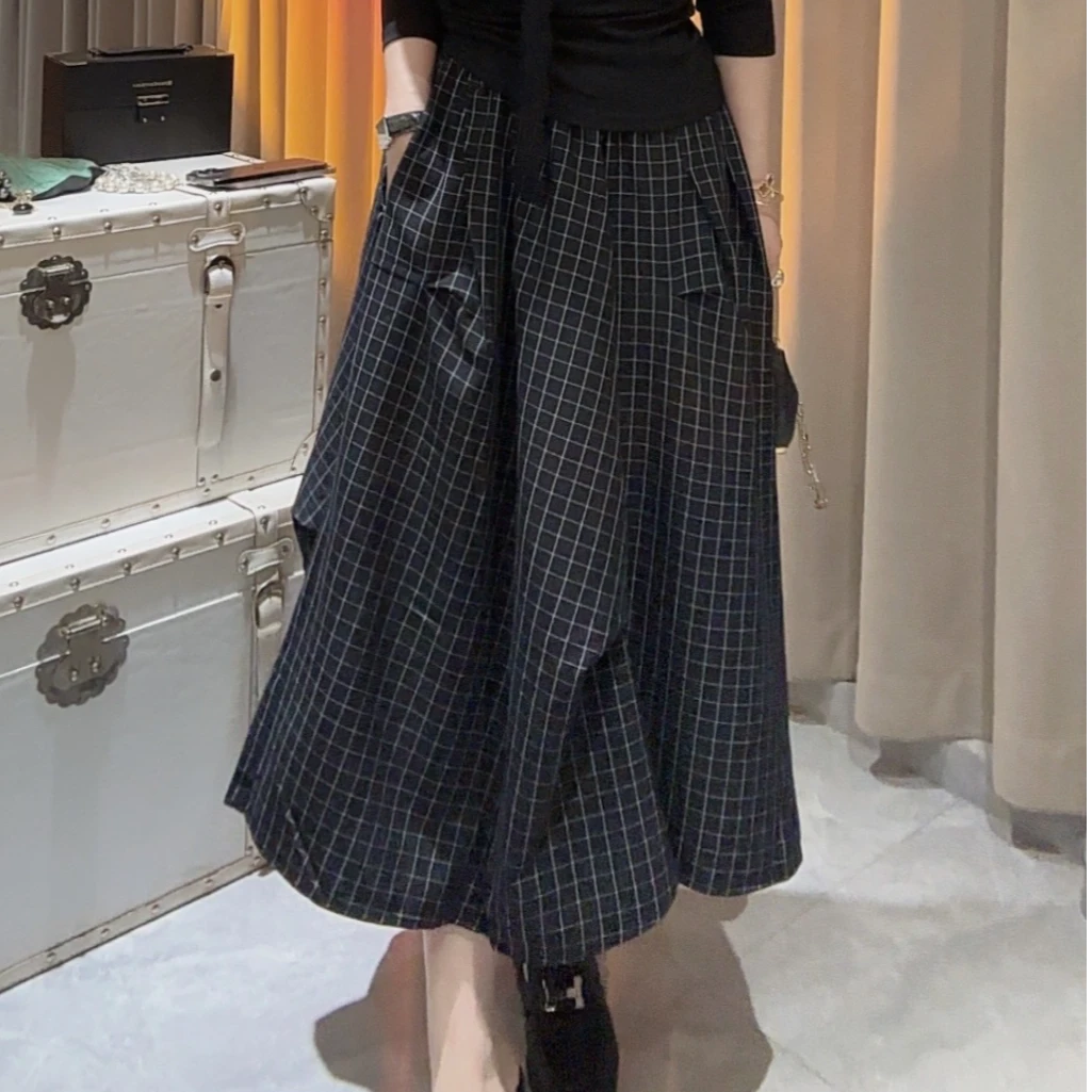 HUIHUI 赫本风高腰显瘦中长款a字裙