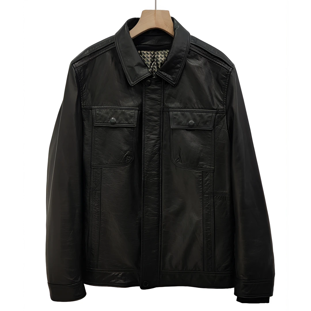 【0186】男女同款海宁真皮牛皮翻领一衣三穿牛皮冬装