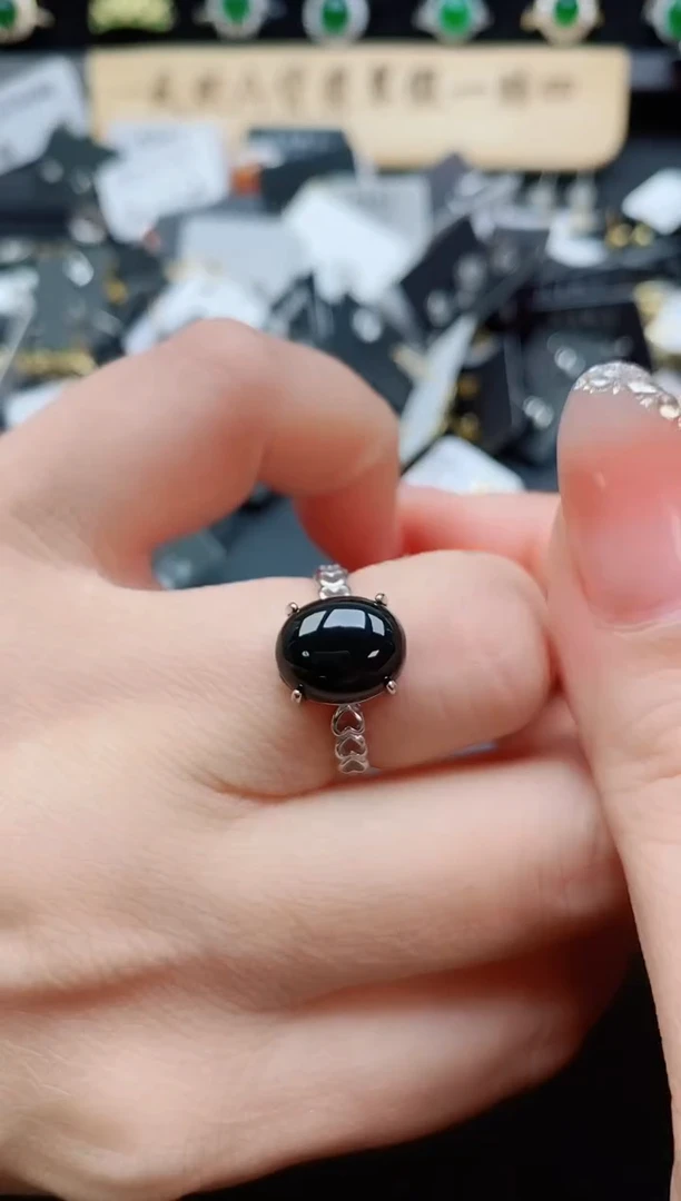 银S925镶嵌戒指翡翠508