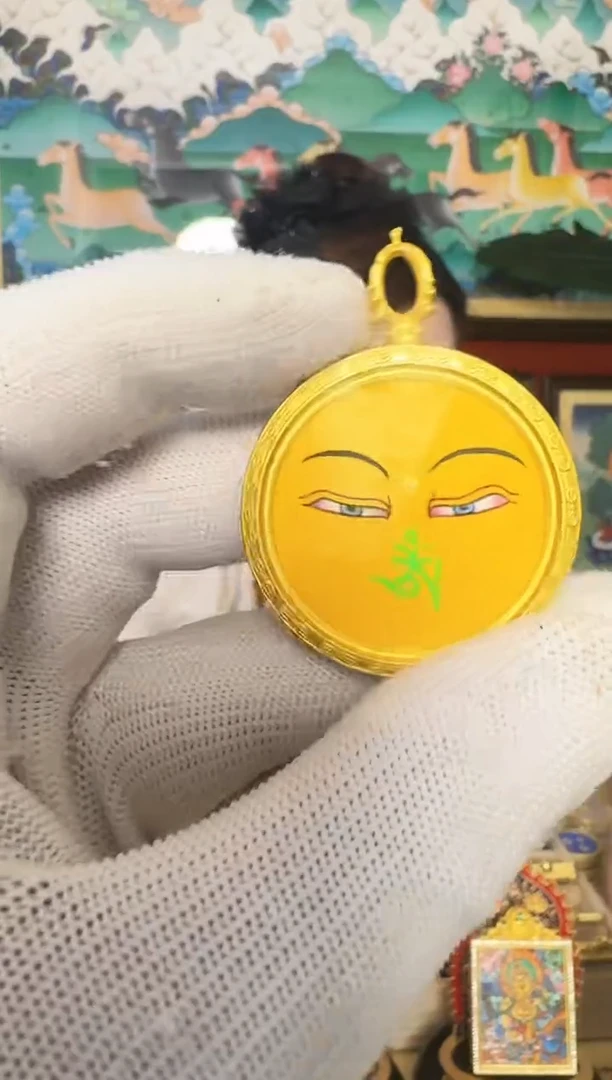 吊坠文殊眼-热贡纯手绘唐卡 多多