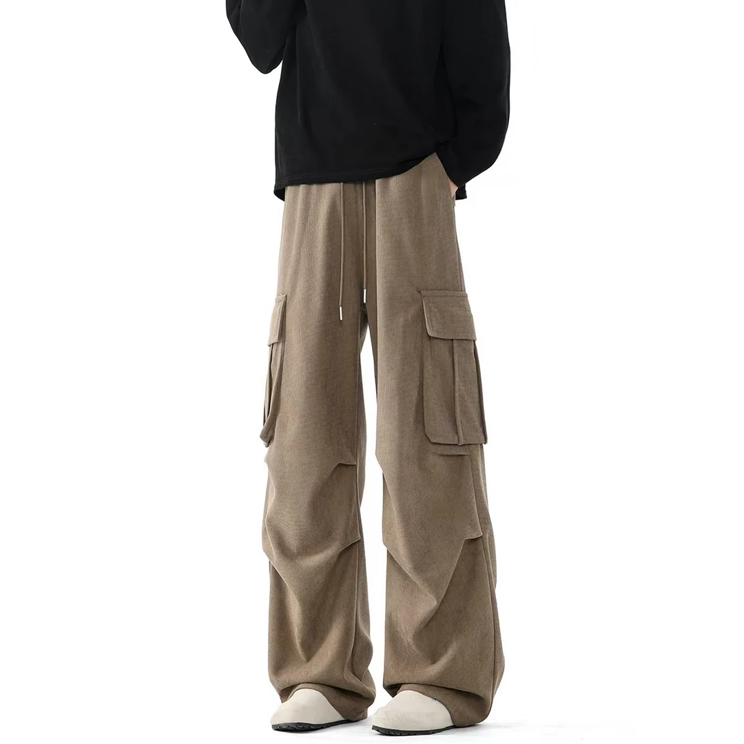 York Zoom潮流宽松灯芯绒工装裤长裤美式多口袋复古日系休闲裤