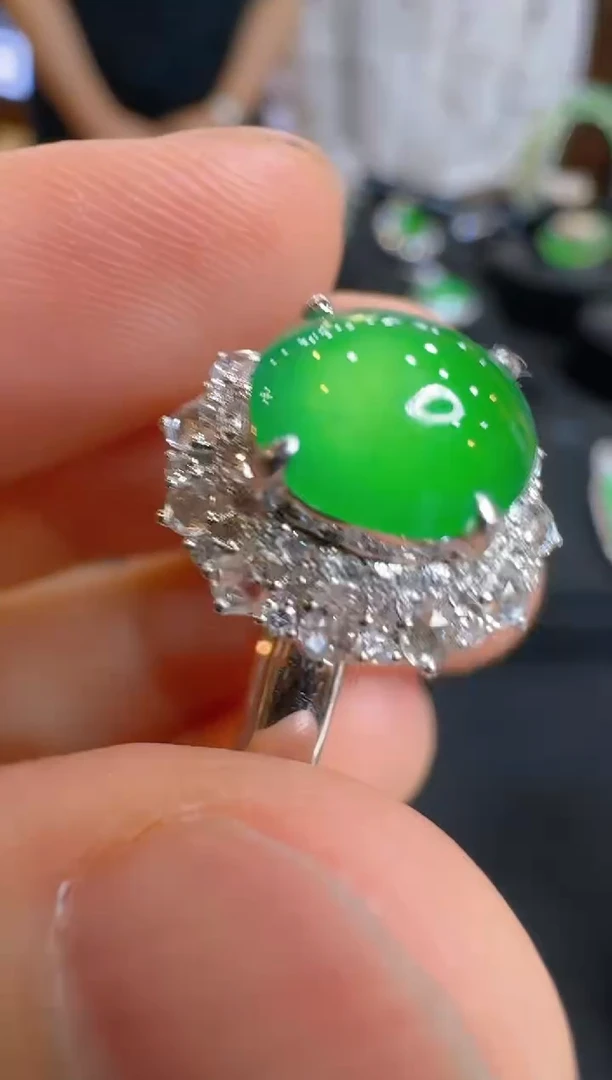 翡翠戒指18K金镶嵌多样性团购发一件
