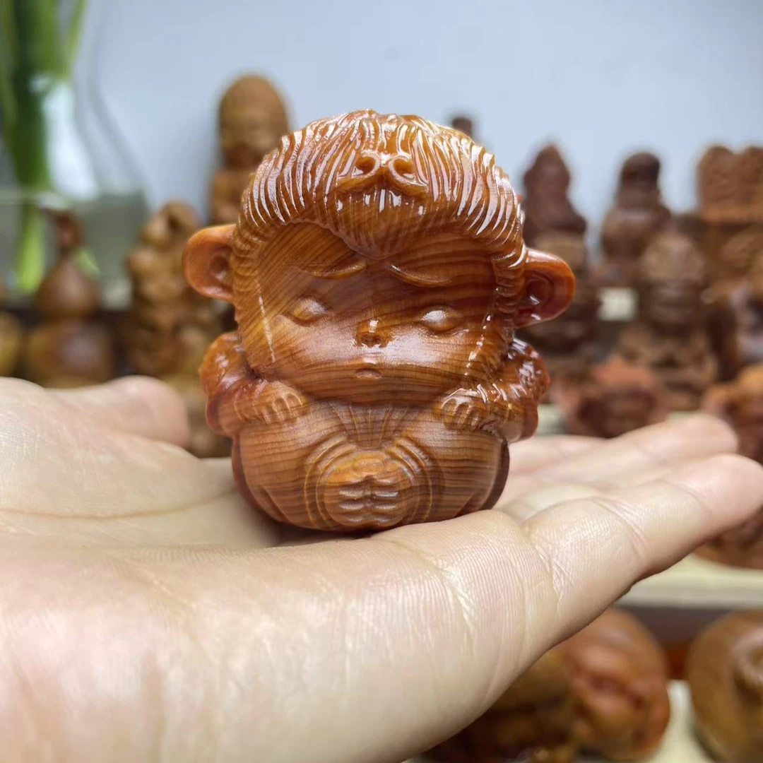 崖柏木雕将军猴，一物一拍