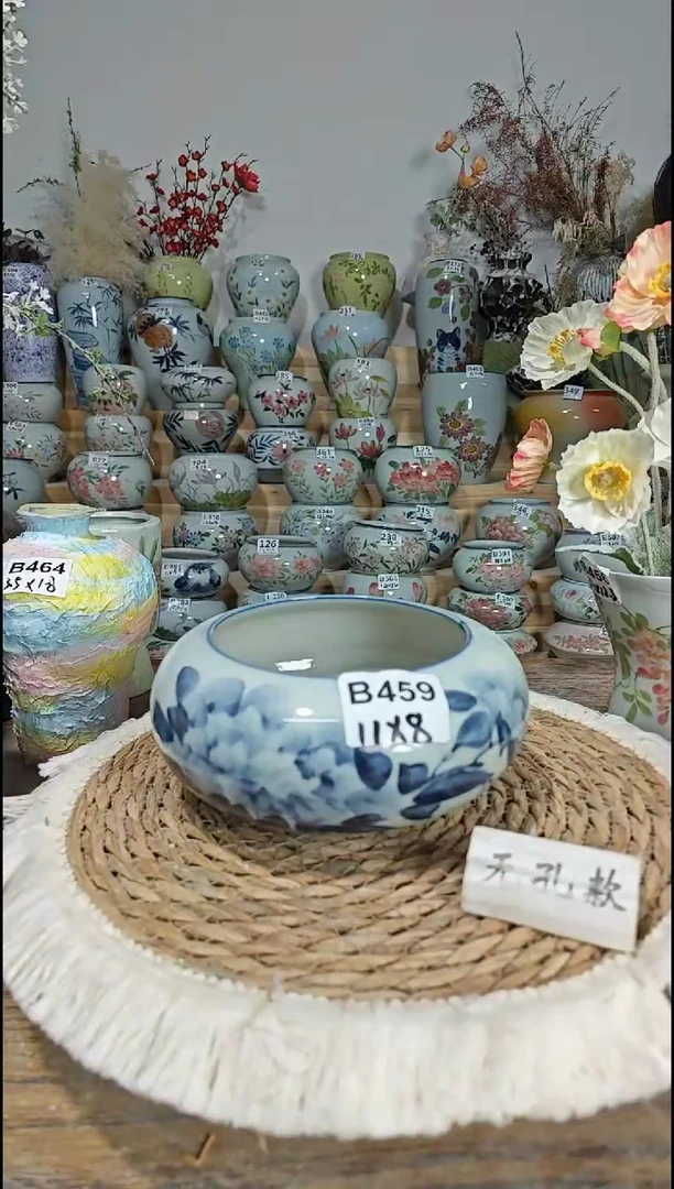 景德镇瓷韵陶瓷花盆 B459 无孔 陶瓷制品 默认微瑕