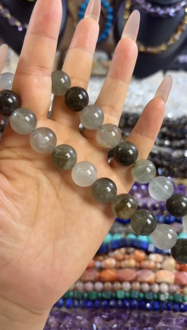 未镶嵌玛瑙/玉髓珠宝半成品云雾水晶卡14  38厘米