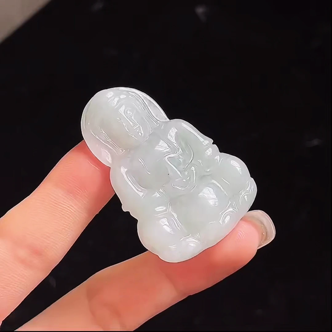 【宠粉福利】天然缅甸翡翠A货翡翠观音挂件领券享18.8/多样性发一