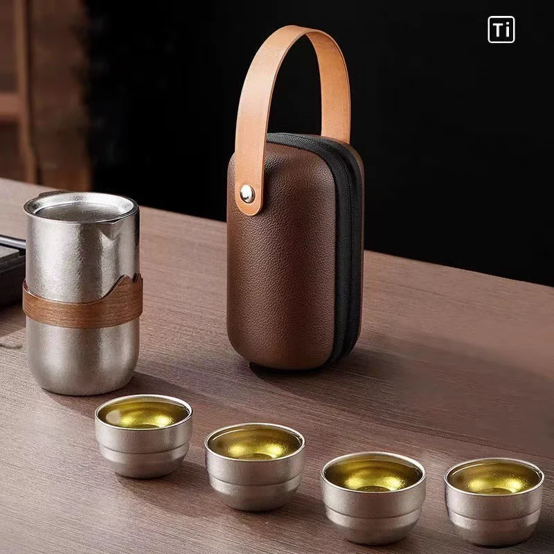 380ml 纯钛泡茶器露营户外旅游复古主人杯便携式