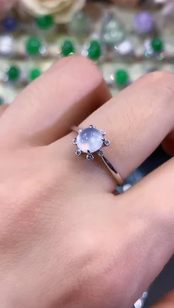 18K金镶嵌戒指翡翠B63