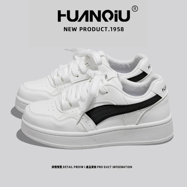 环球新款小白鞋2025春季韩版简约休闲百搭小众舒适透气厚底运动鞋