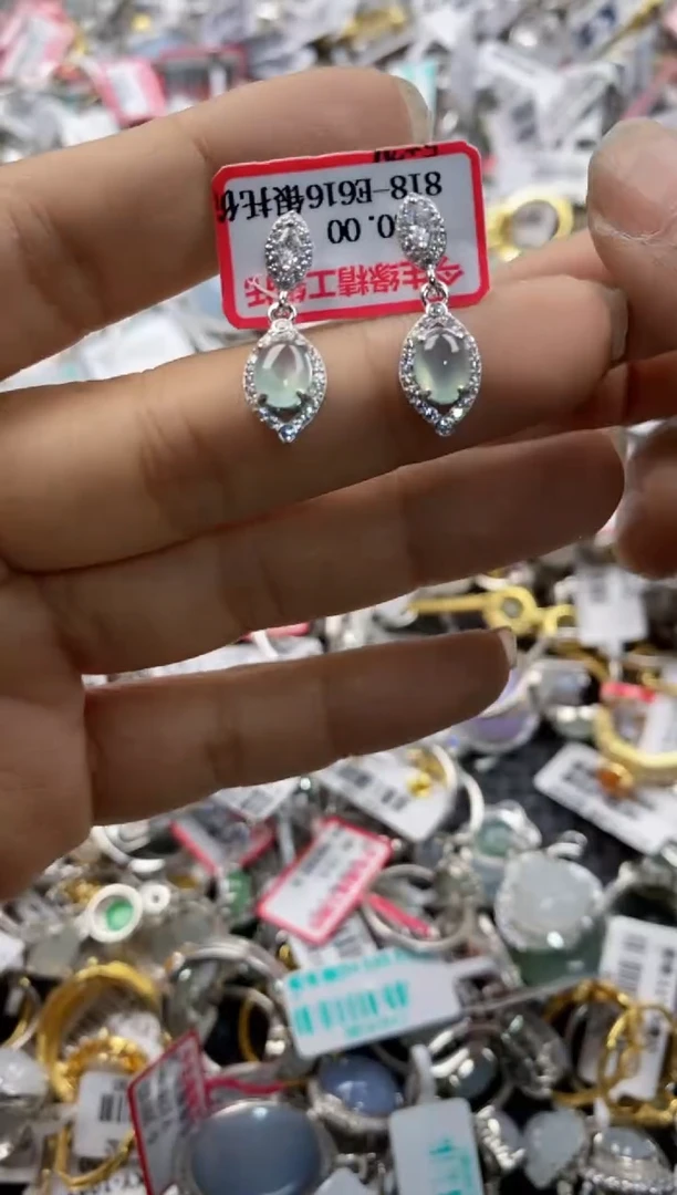 银S925镶嵌戒指翡翠151515----3