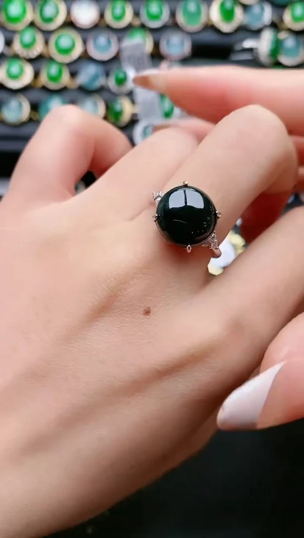 【闪购商品】翡翠戒指银S925镶嵌111111