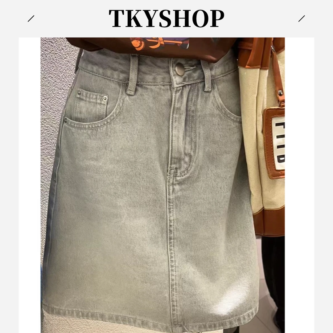 TKYSHOP春夏季浅色系通勤游玩百搭休闲显瘦牛仔短裙 10G1GN01Z190