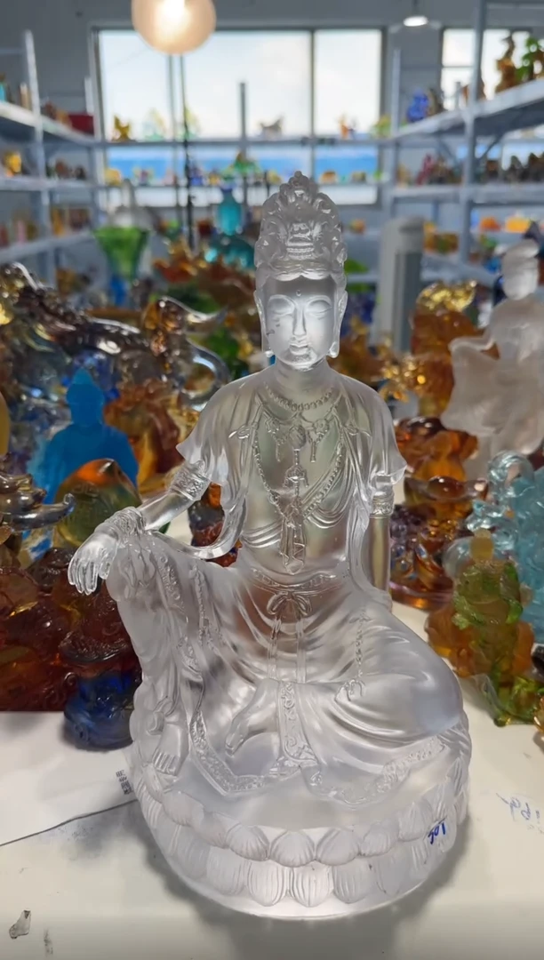 手工艺品琉璃康****2观音 古法琉璃  微瑕介意勿拍 不退不换