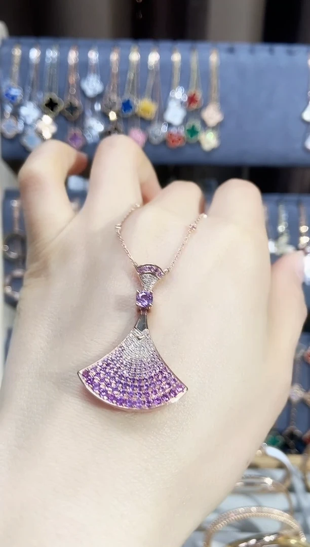 套链钻石18K金镶嵌钻石K玫