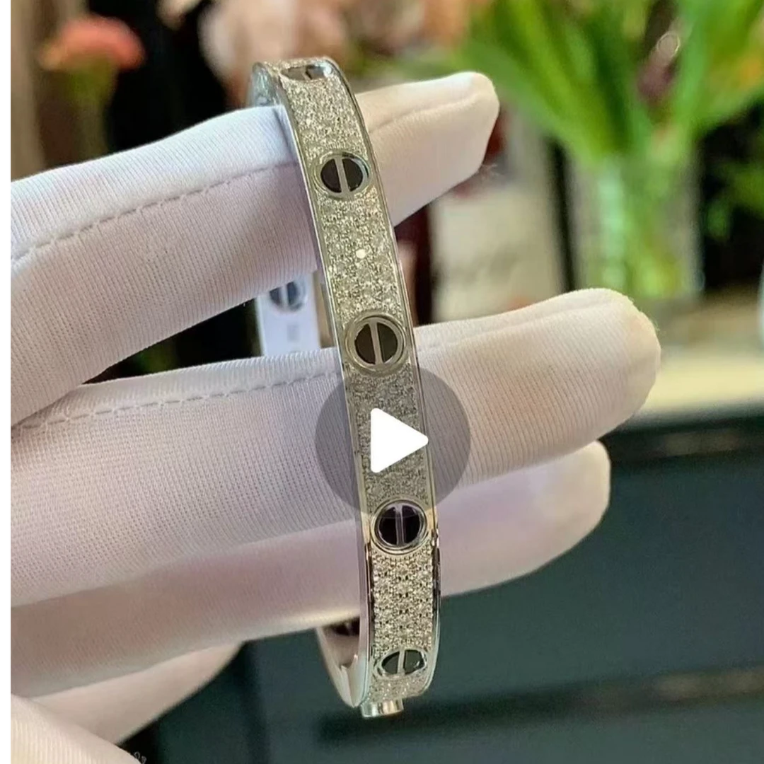 合金手镯 轻奢百搭个性 时尚款满钻 气质精致 【黑钉手镯】