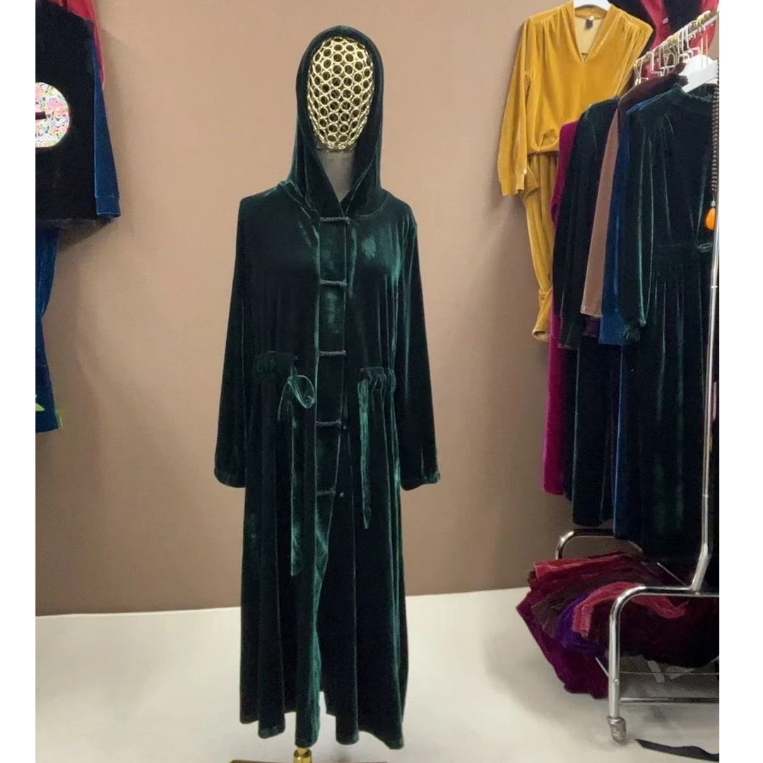 伊巍原创 丝绒修身显瘦 开衫连衣裙 1781#