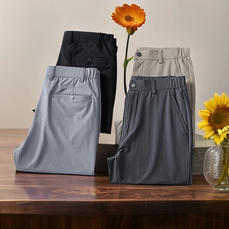 罗蒙男裤外穿休闲裤轻奢高档裤子夏季男装百搭加厚弹力宽松简约风