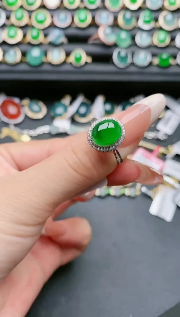 【闪购商品】翡翠戒指银S925镶嵌1111