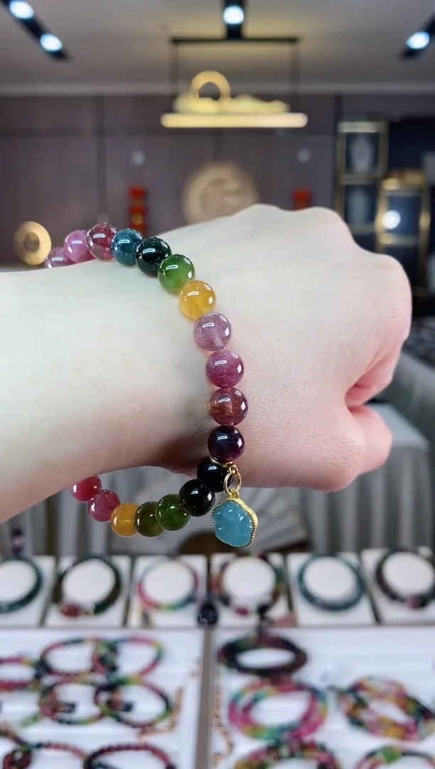 【闪购商品】碧玺单圈手串7mm+未镶嵌一物一证dan