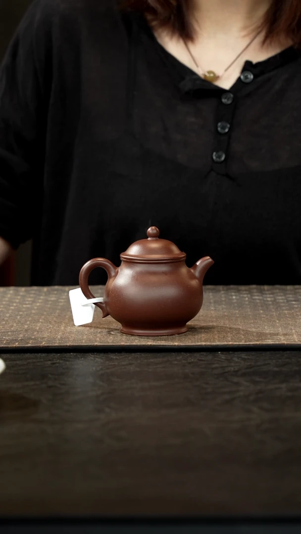 茶壶紫砂老紫泥潘壶170cc