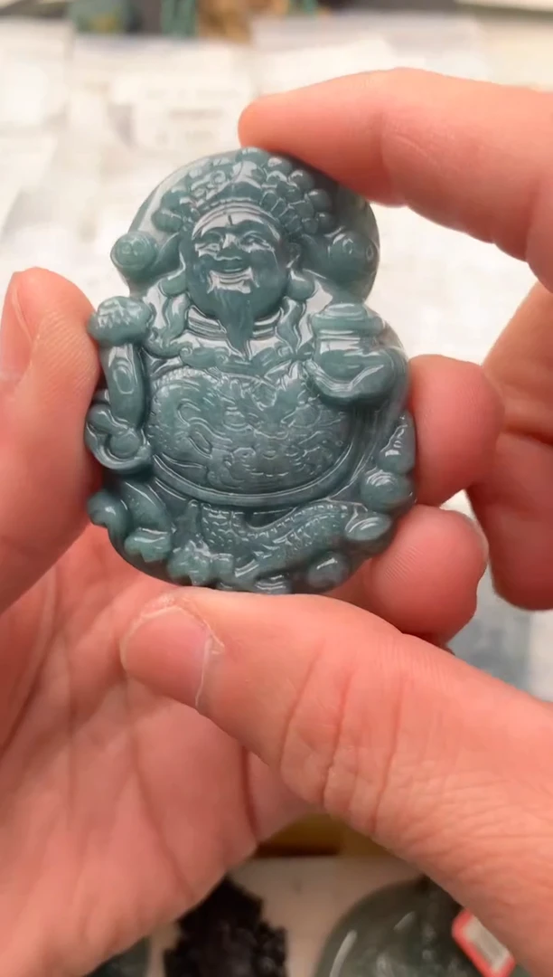 【闪购商品】翡翠颈饰未镶嵌财神爷【品质一般介意慎拍】