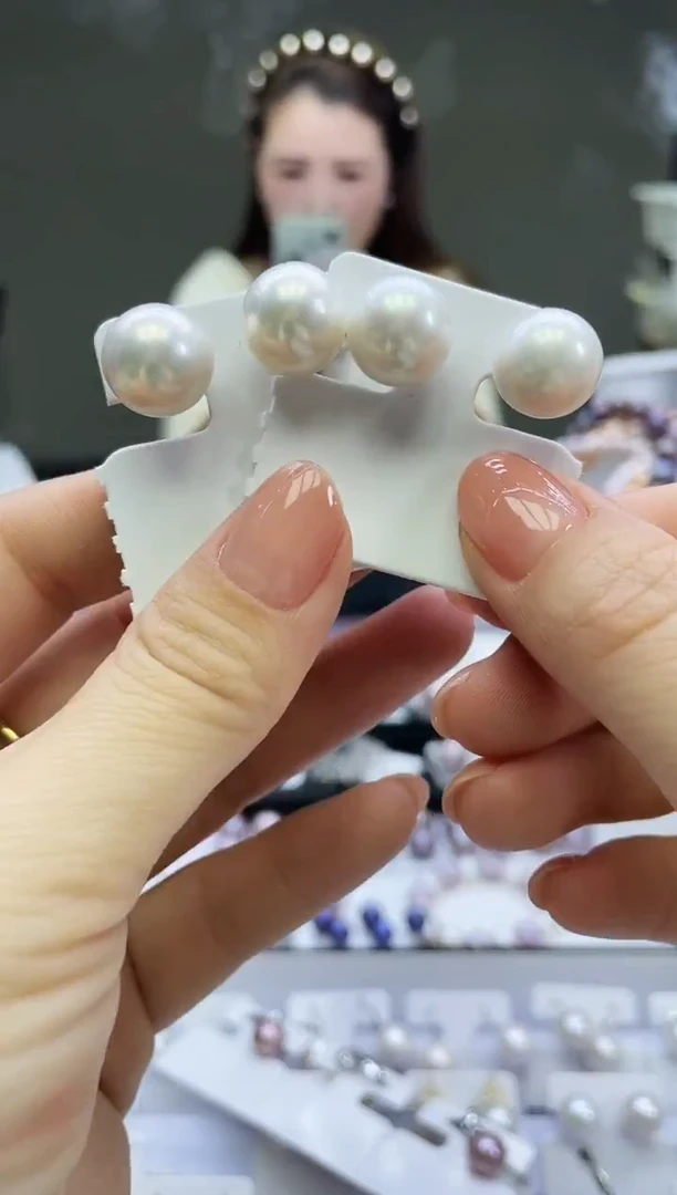 未镶嵌耳饰淡水珍珠白色系素钉