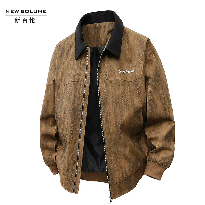 新百伦扎染印花男士夹克外套休闲宽松时尚大码上衣