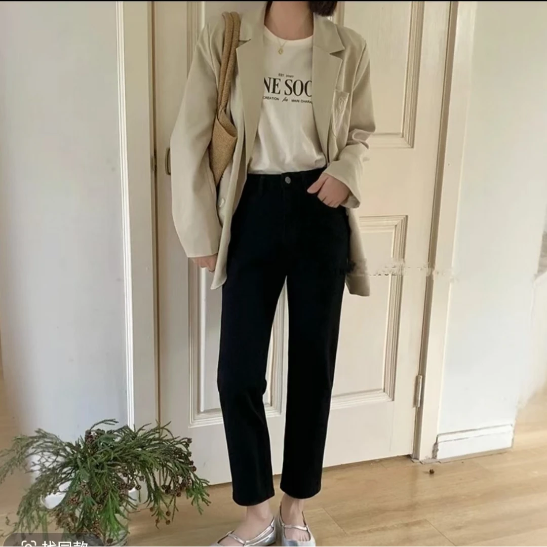 镇店之宝！超显腿细的小黑裤！9分烟管小直筒~