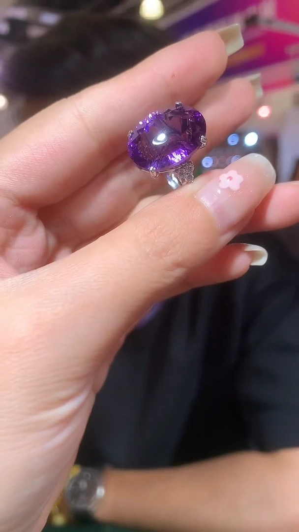 银S925镶嵌戒指水晶【宝石世家严选】
