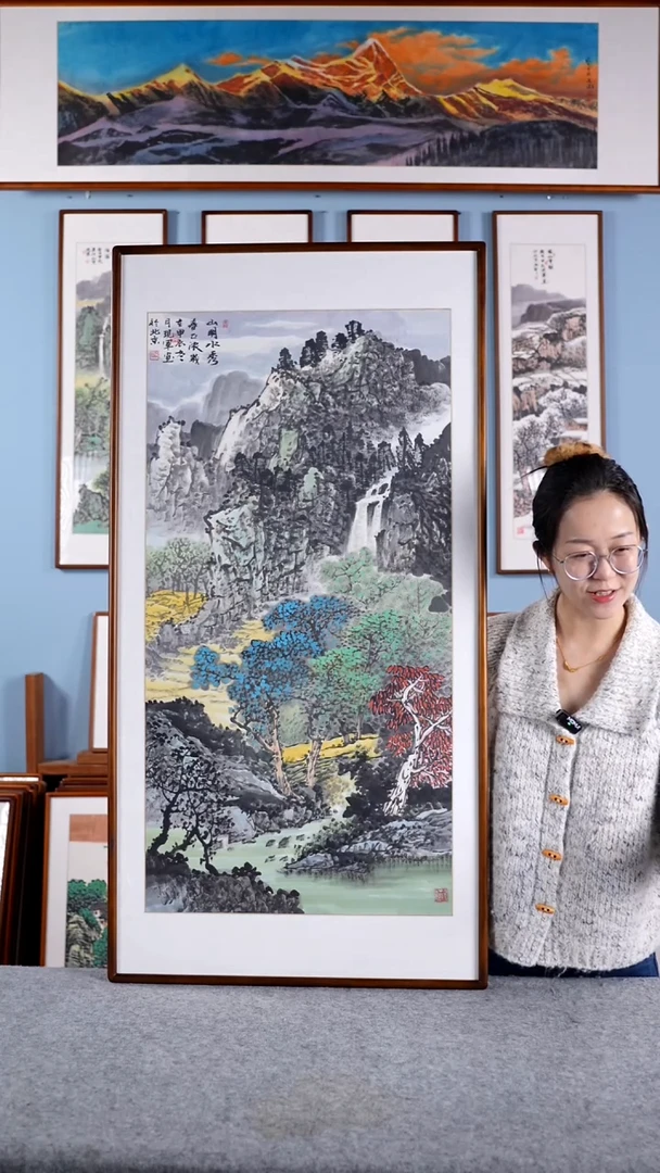 【闪购商品】国画张现军《山明水秀春正浓》含框122*62