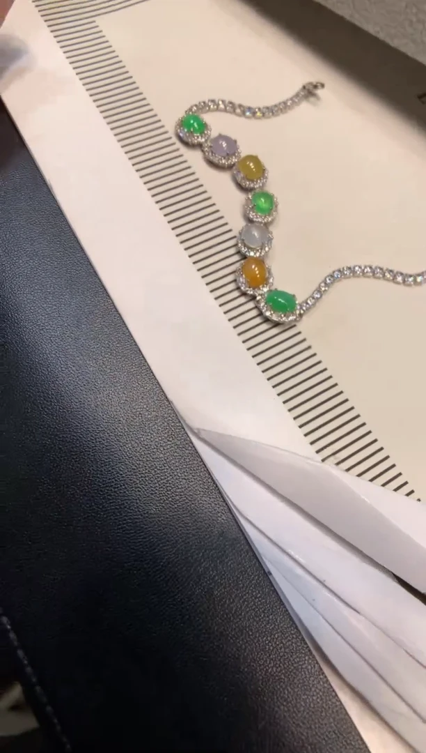 银S925镶嵌手链翡翠手链