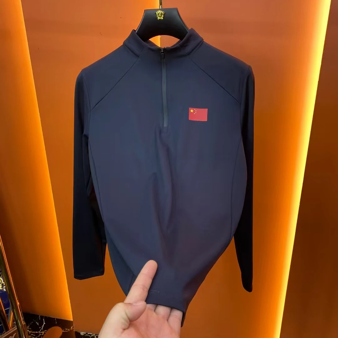 2025新款男士休闲打底衫夺冠爱国系列