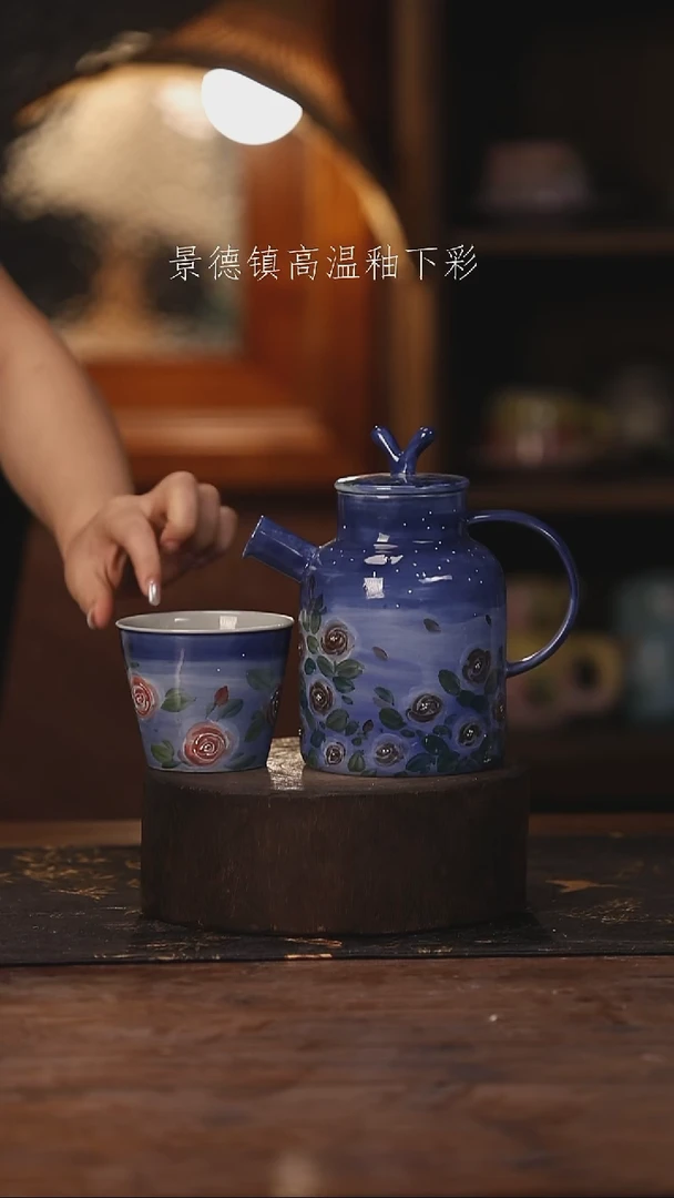 陶瓷景德镇高温釉下手绘陶瓷516
