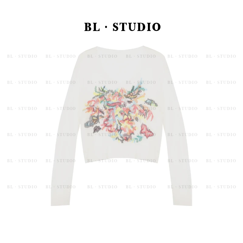 【贝贝】早春款简约气质圆领针织衫时尚休闲百搭外穿上衣YY-1150