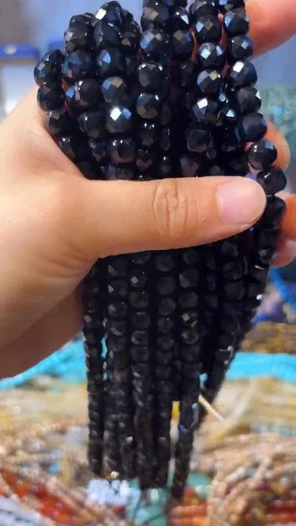 合金玛瑙/玉髓珠宝奇石卡7方糖黑玛瑙一条