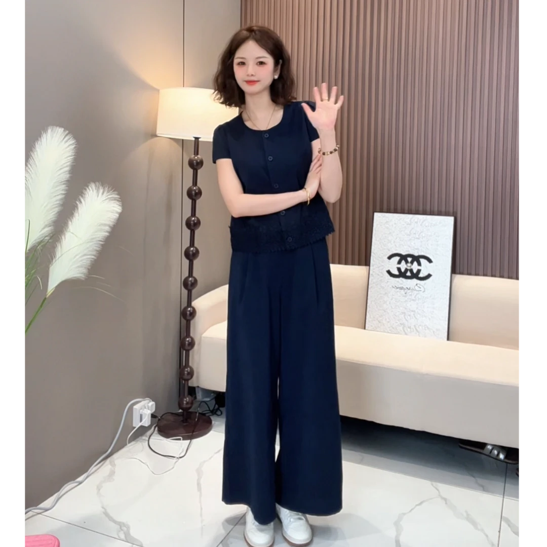 2025夏季清爽重工休闲两件套气质显瘦