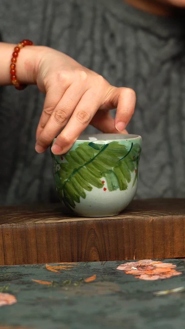 杯釉下彩手工手绘同款陶器