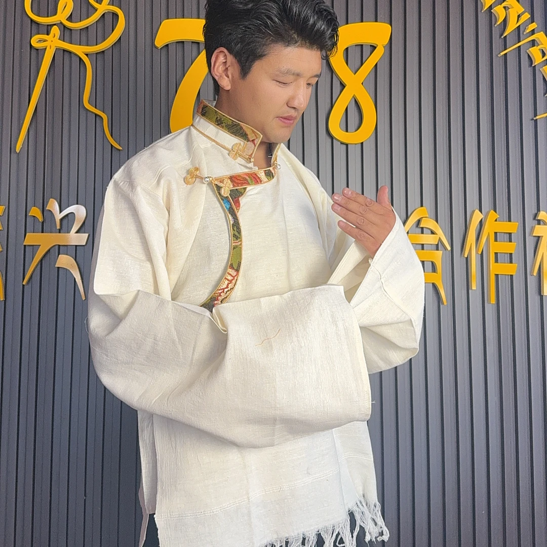 手工布热衬衣经典纯色内搭藏式