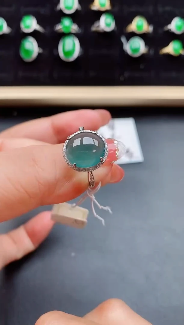 【闪购商品】翡翠戒指银S925镶嵌85080