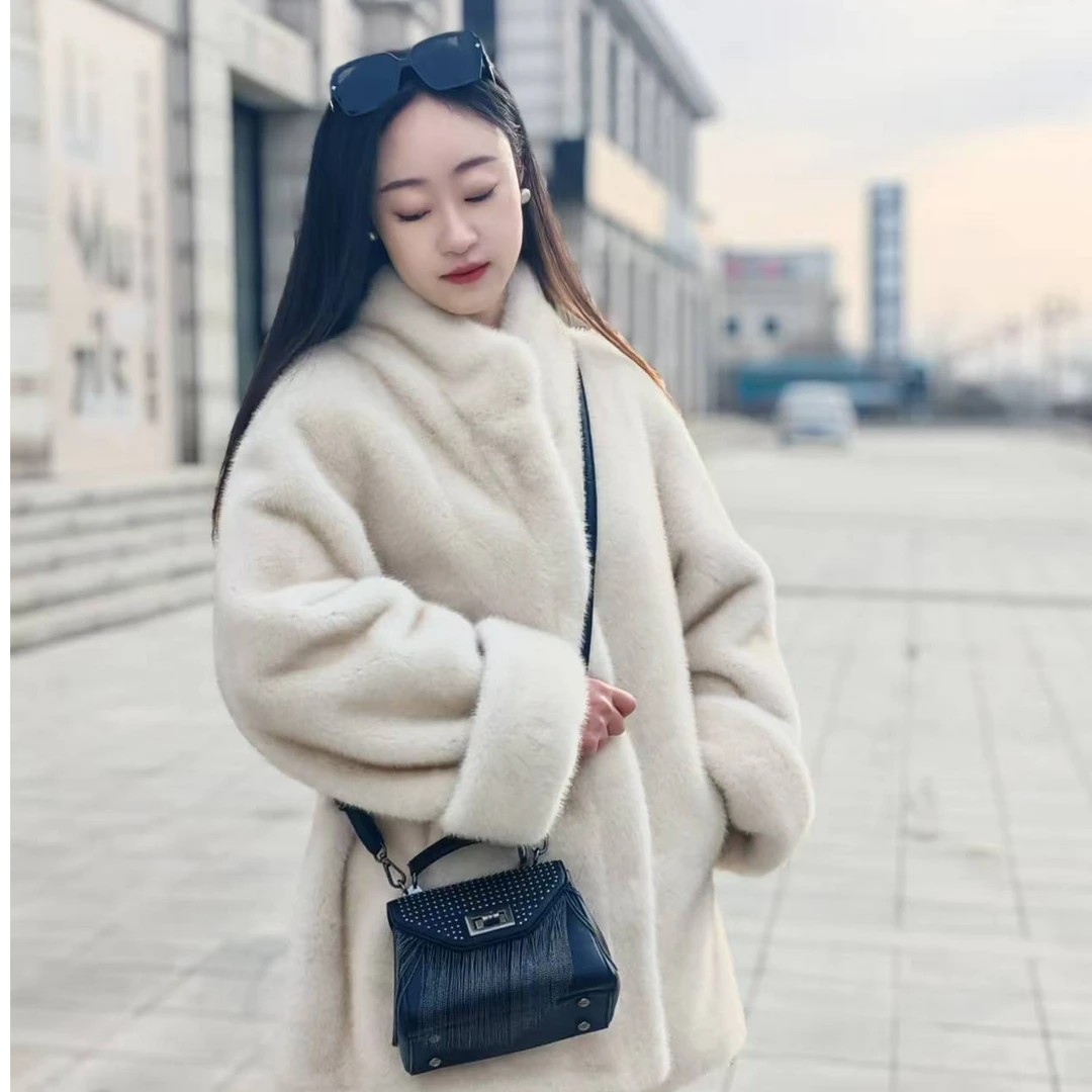 新款韩版慵懒风爆款毛毛外套女女款气质