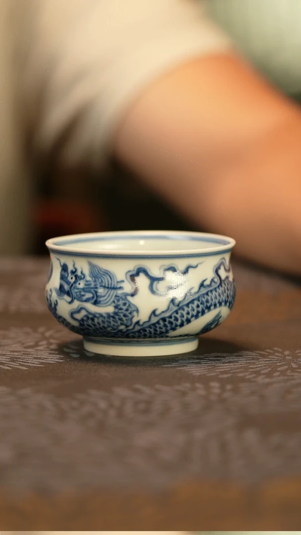 垂虹慕古青花铠甲龙纹小炉式