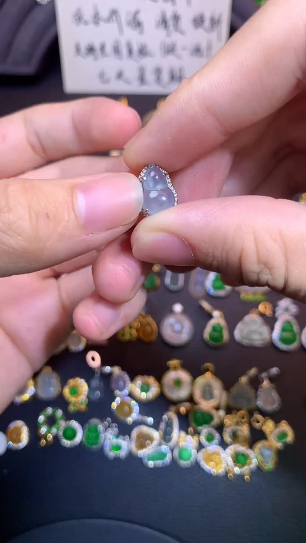 吊坠(不含链)银S925镶嵌翡翠1