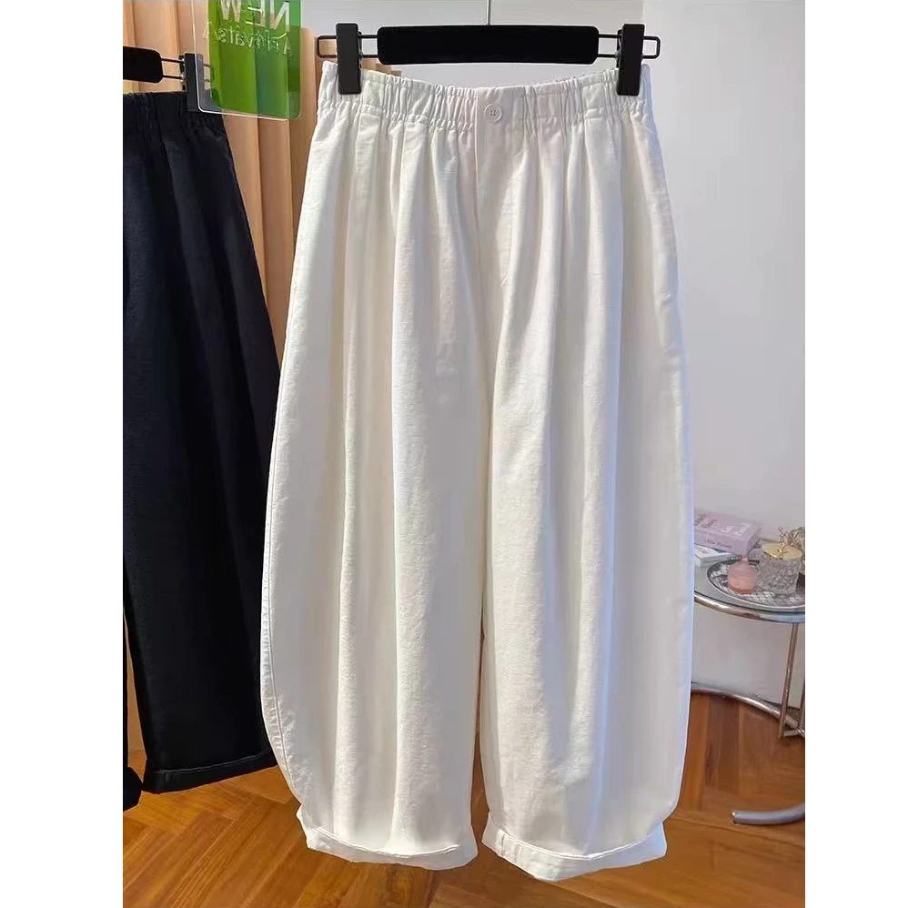 气球裤女2025夏季薄款宽松阔腿裤显瘦九分哈伦灯笼裤子女