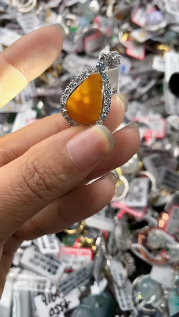 银S925镶嵌戒指翡翠101010----6